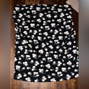 Floral Black and White Skirt